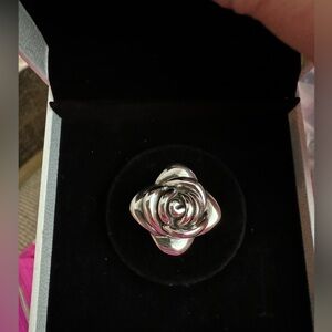 Sterling Silver 925 Rose Floral Ring